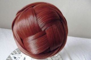 Lge Weaved Hair Bun Dome  Clip in Hair Updo Piece   Wedding/Prom 