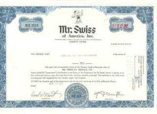Mr Swiss of America Inc.Less than 100 shs blue 1970s