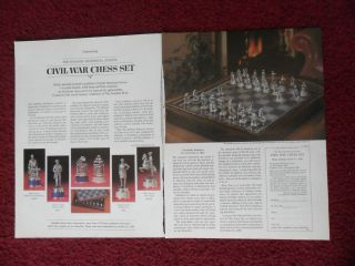   Ad The Historical Society ~ Civil War Chess Set Confederate & Union