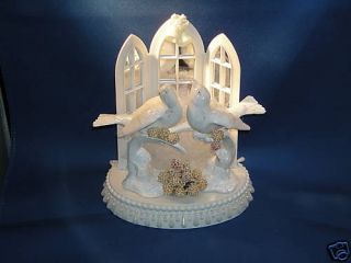   Vintage Porcelain Love Birds on Branch Wedding or Anniversary Cake Top