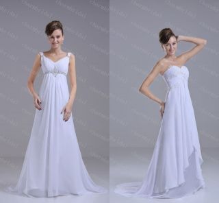   Chiffon Beach A Line Wedding Dress Bridal Gown Stock 6 8 10 12 14 16