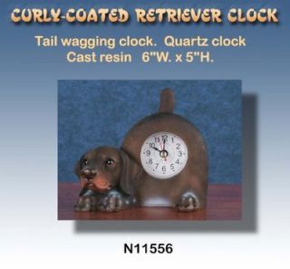 CURLY COATED RETRIEVER Tail Wagging Dog Clock