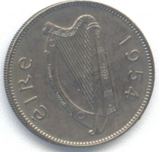 AUNC++ 1954 Ireland 1s Shilling RARE GRADE Bull Irish Coin