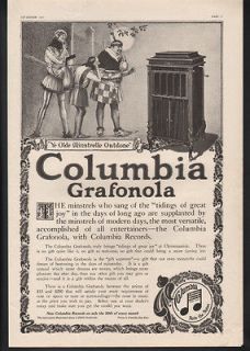 FP 1916 COLUMBIA RECORD GRAFONOLA MINSTREL SONG SING MUSIC CHRISTMAS 