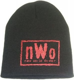 nWo New World Order Red Logo WCW Beanie Cap Hat NEW