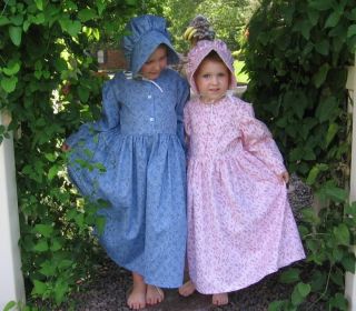 Girl size 8 10 12 14 old fashioned Pioneer prairie dress & bonnet in 