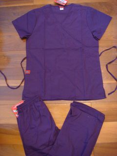 703 Embroidery Top Pant Nurse Uniform Purple Royal White Navy Scrub 