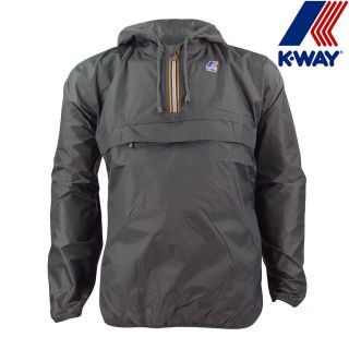 Brand New Mens K Way Mid Grey Leon Classic Half Zip Waterproof Jacket