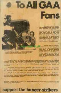 All GAA Fans   Support The Long Kesh Hunger Strikers 1981   Gaelic 
