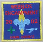 PATCH Badge BOY SCOUTS Delmi District Indiana CUBs WEBELOS 2002 