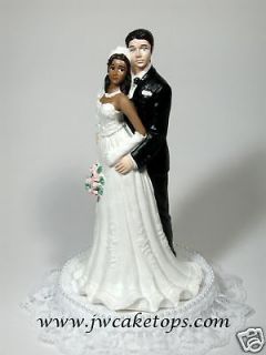 Unique Wedding Cake toppers Bride Gown Interacial 49CG