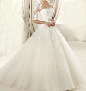 Custom Vintage Lace white/ivory wedding dress gown size 4 6 8 10 12 14 