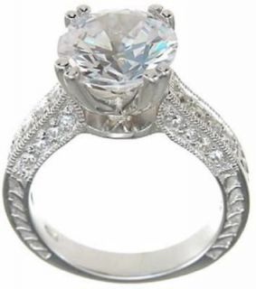 925 SS 3.5Ct Cz Wedding Engagement Bridal Ring Antique Style Size 6