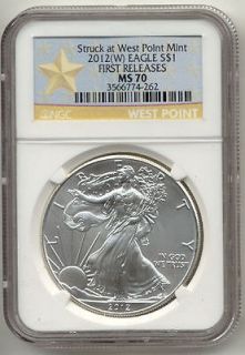   Silver Eagle $1 NGC MS70 First Releases West Point Star Holder