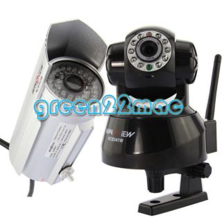 2pcs wireless ip security camera outdoor + indoor iPhone Android 