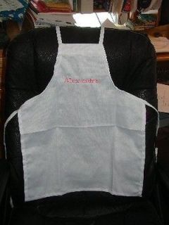 Personalized Embroidered White KIDS CHEFS HAT & Apron