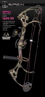   Siren RTH Right Hand Compound Bow 50lb 22 to 27 Draw 275R Womens