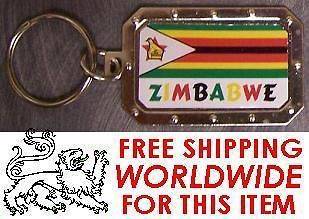 Nickel metal key ring National Flag Zimbabwe NEW