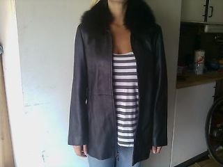 Womens Black Leather Jacket by Marvin Richards (Size Large)