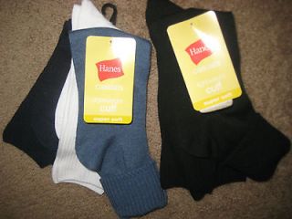 NWT HANES CASUALS 6 PACK LIGHT WEIGHT CUFF SUPER SOFT SOCKS SIZE 5 9
