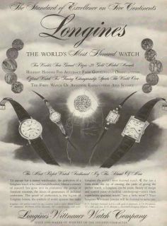 1957 Longines Wittn​auer Watches Vintage Watch Advertisement Photo 
