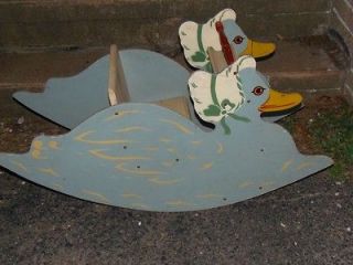Vintage AMERICAN Solid Wood Childs Duck Rocker Rocking TOY