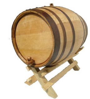 50L Black Hoop Wine Whisky Beer Oak Wood BARREL