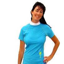 Womens Rash Guard Shirt   Aqua Snug Fitting Ladies Swim & Sun Shirt 