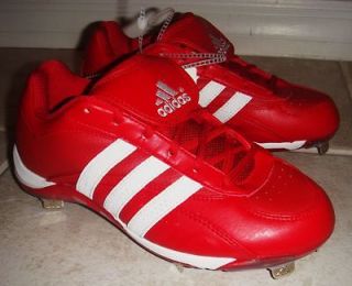  Womens Size 5 ADIDAS Excelsior 5 Metal Spikes Low Red White Softball 