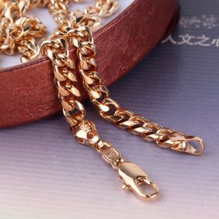   18k gold filled womens cuban link bling charming chain necklace 18.1