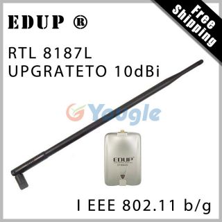   RTL8187L 802.11b/g 10dBi Antenna Wireless Wifi USB Adapter Card 1000mw