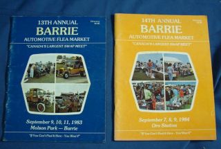 1983 & 1984 BARRIE CANADA AUTOMOTIVE ANNUAL FLEA MARKET SHOW PROGRAM 
