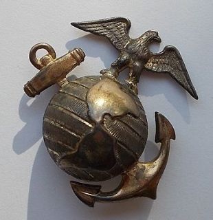 USMC Marines WW1 EGA sterling silver & 10k gold hat pin