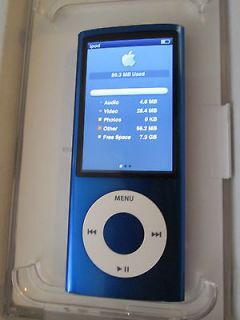 APPLE IPOD NANO 5TH GENERATION (8GB) BLUE  WITH VIDEO CAMERA WORKS 