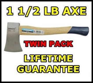 TWIN PACK X2 NEW 15 HAND AXE HATCHET WOOD CUTTER CHOPPER 1 1/2LB