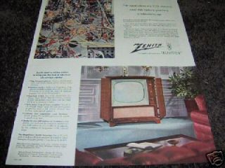 1953 Antique Zenith Royalty Radio & Television Ad