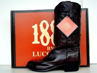 Mens 1883 By Lucchese Western Boots N1614 J/4 Black Cherry Cordova 
