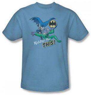 DC Comics Riddler Batman Riddle Me This Blue Adult Shirt BM1683 AT