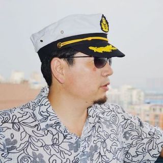 NEW Yacht Captain Sailor Cotton Costume Hat Cap Adult Size Free 
