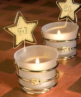   Star Design 50th Anniversary Candle Favors Party Event Favor Bulk Lot