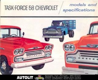 1958 Chevrolet Truck Brochure Pickup Tractor Trailer