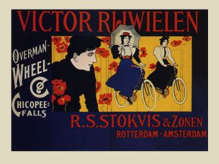   Flowers Victor Bicycle Bike Amsterdam Vintage Poster Repro FREE SH