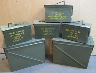 Ammo Can SPECIAL  6 Cans 4  50 Cals and 2  20mm Big Cans   Great 