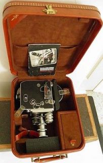 PAILLARD BOLEX H16 MOVIE CAMERA (16mm) w/3 Lenses, Case, Manual and 