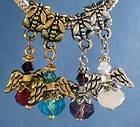 Angel Bead Silver Charms Pick Birthstone Crystal Colors All Bracelets 