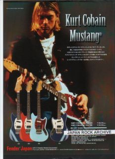 2012 Kurt Cobain Mustang JAPAN Fender guitar promo ad /mini poster ad 