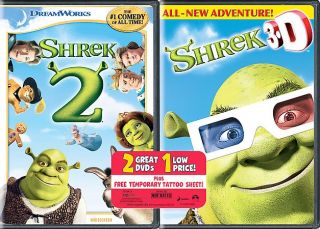 Shrek 2 Shrek 3D Party in the Swamp 2 Pack DVD, 2008, 2 Disc Set, Back 