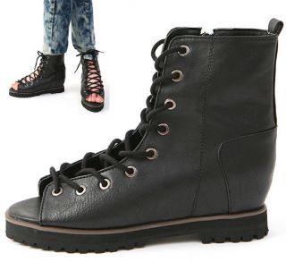 wedge combat boots in Boots