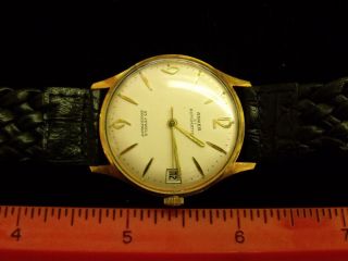 ESTATE VINTAGE WATCH GOLD FILLED ANKER AUTOMATIC 25 JEWEL OLD STOCK 