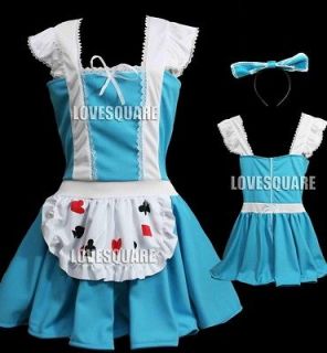 Blue & White Alice in Wonderland Halloween Costume Dress